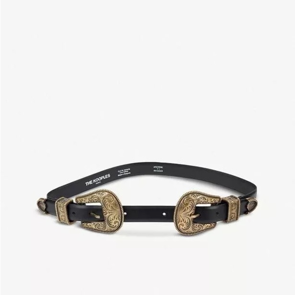 The Kooples Black and Gold Belt